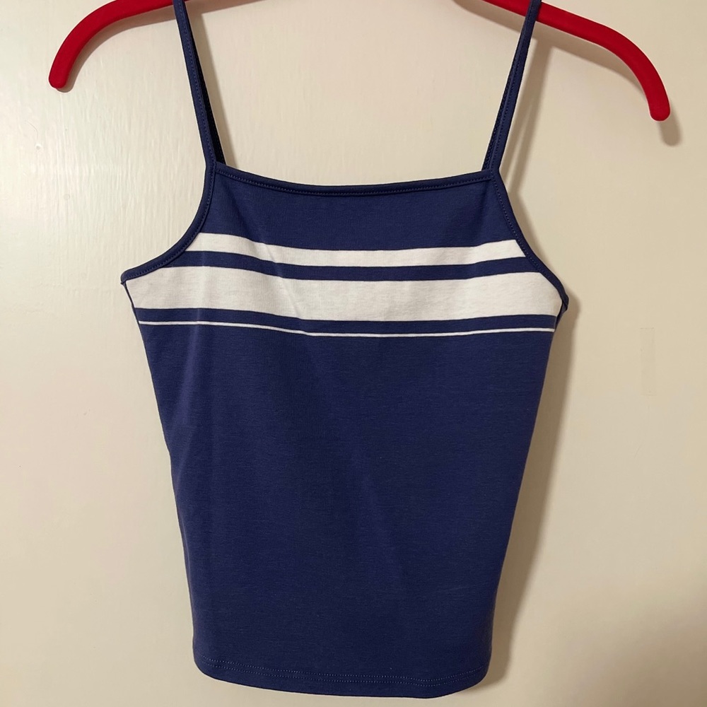 Blue Tank Top with Stripes